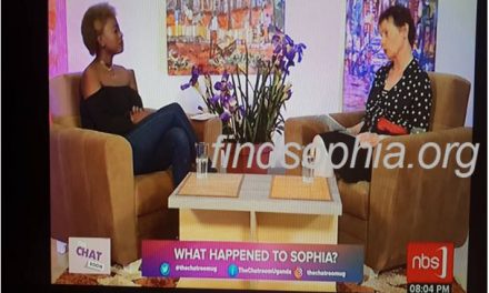 Sophia’s disappearance on TV in Uganda